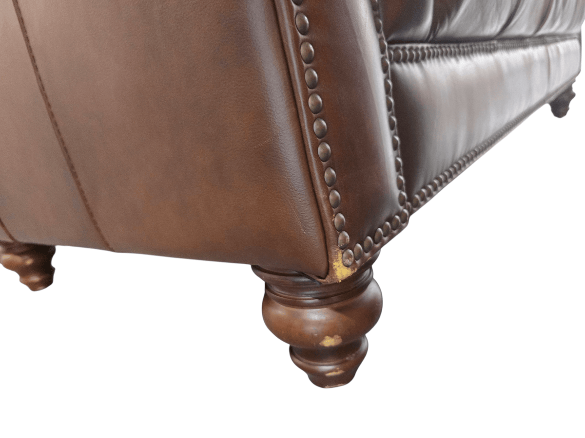 Barker and Stonehouse 'Ullswater' Two Seater Leather Sofa | Brown | Classic Chesterfield Design - Opulent Seating