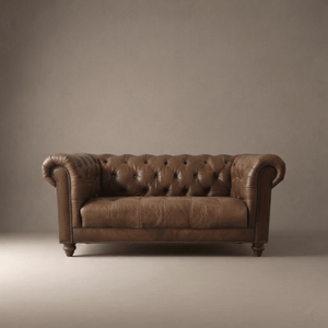 Barker and Stonehouse 'Ullswater' Two Seater Leather Sofa | Brown | Classic Chesterfield Design