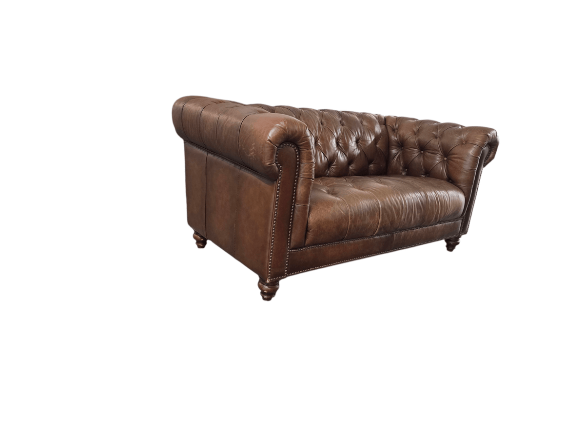 Barker and Stonehouse 'Ullswater' Two Seater Leather Sofa | Brown | Classic Chesterfield Design - Opulent Seating