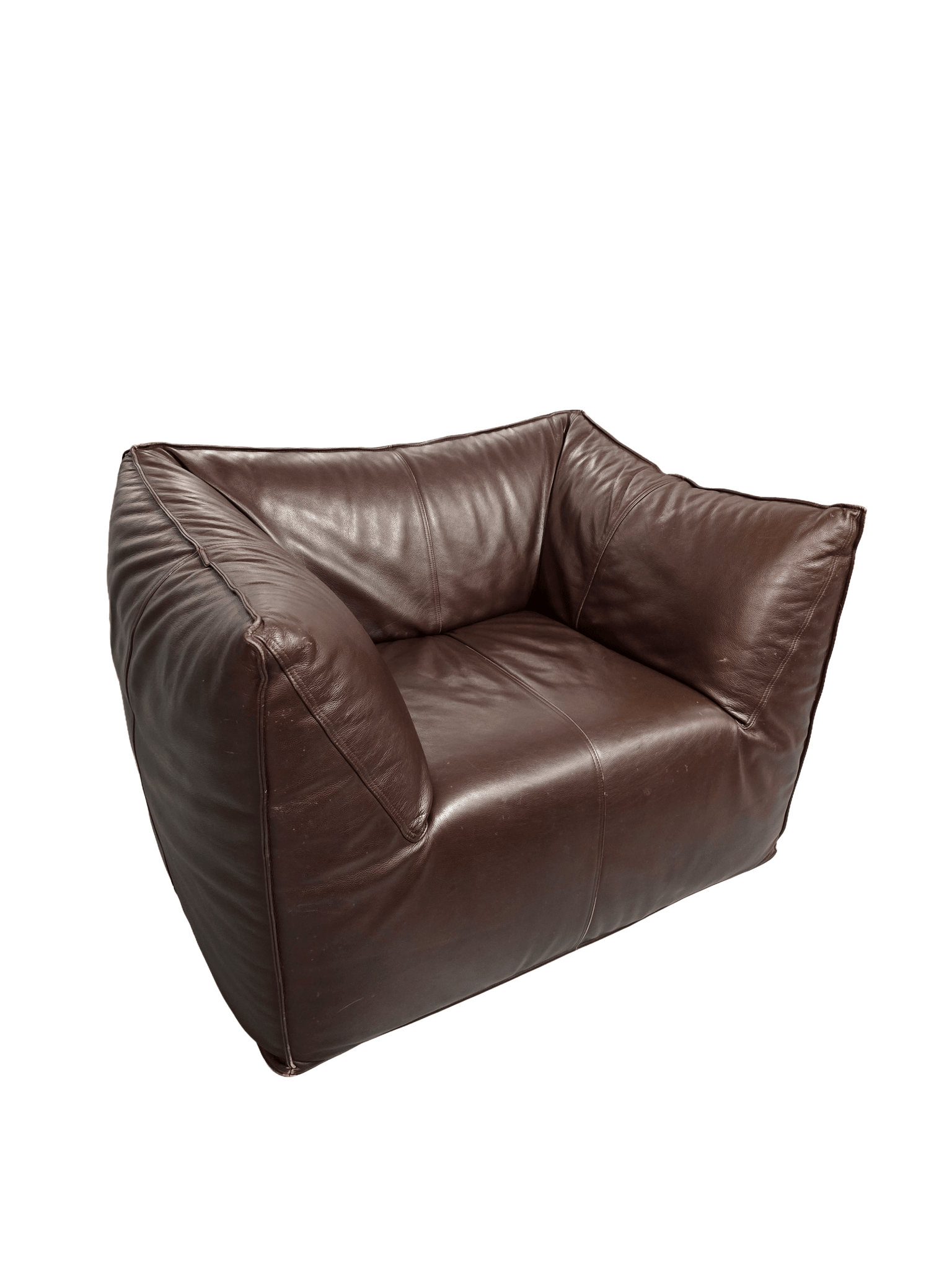 B&B Italia Mario Bellini Le Bambole Leather Brown Armchair - Opulent Seating