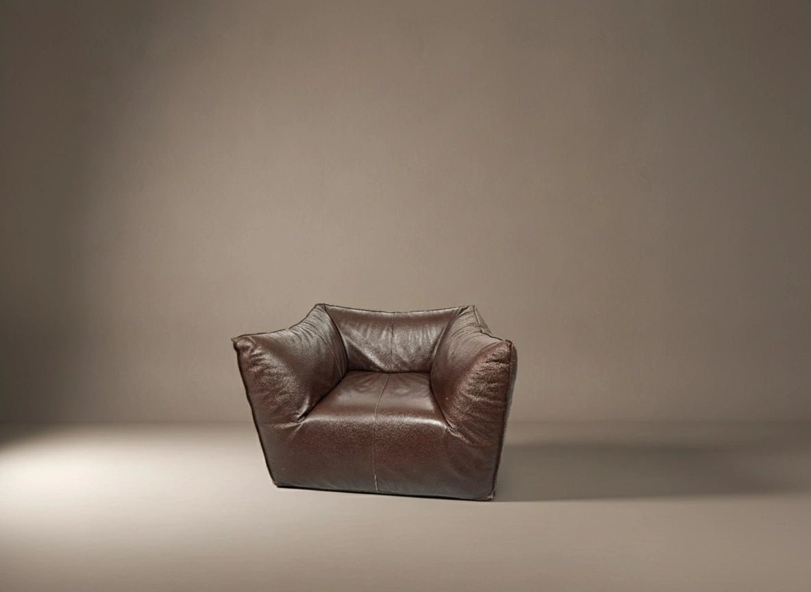 B&B Italia Mario Bellini Le Bambole Leather Brown Armchair - Opulent Seating