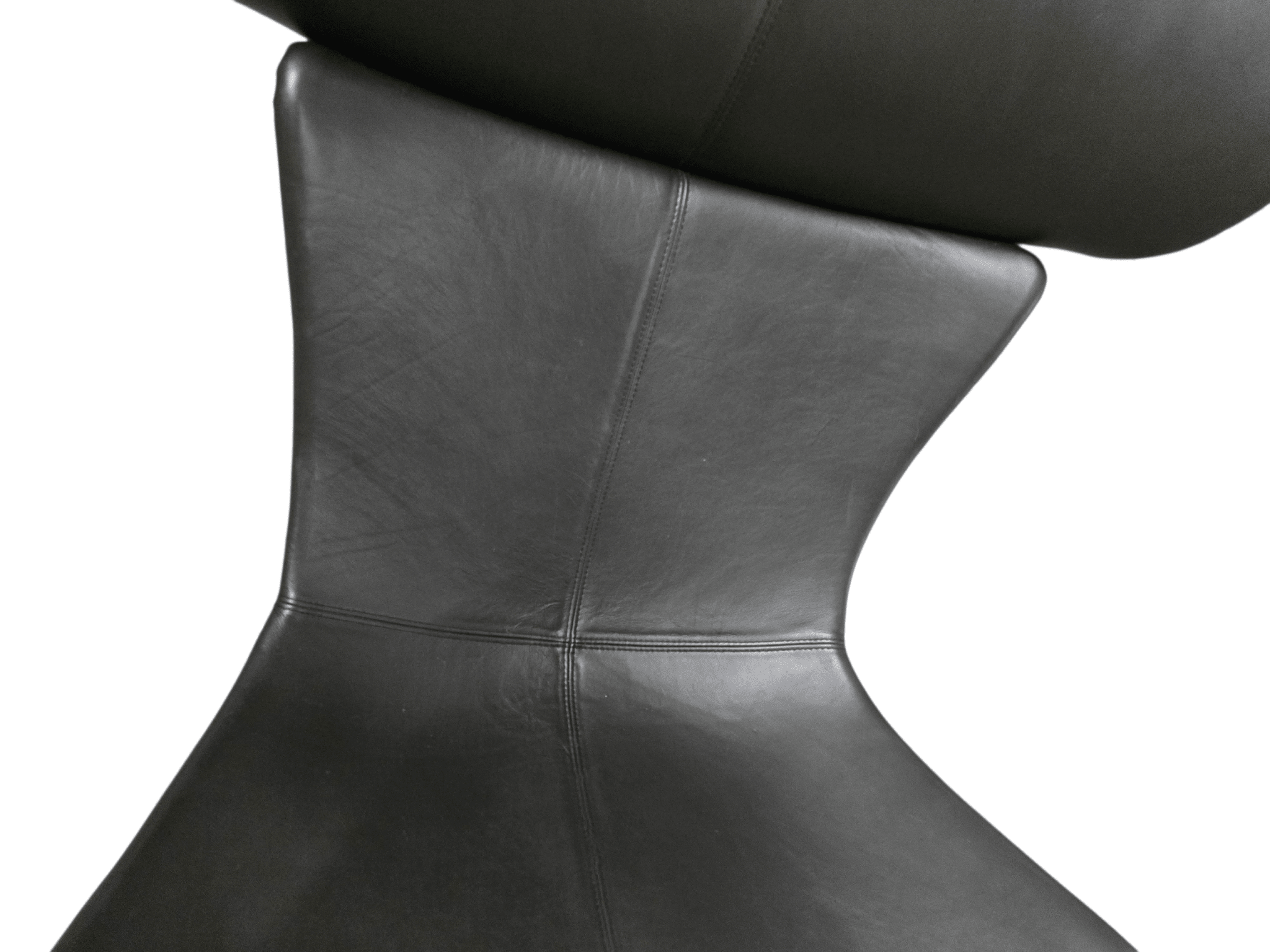 Black BoConcept Imola Swivel Chair & Footstool Salvador Leather Henrik Pederson - Opulent Seating
