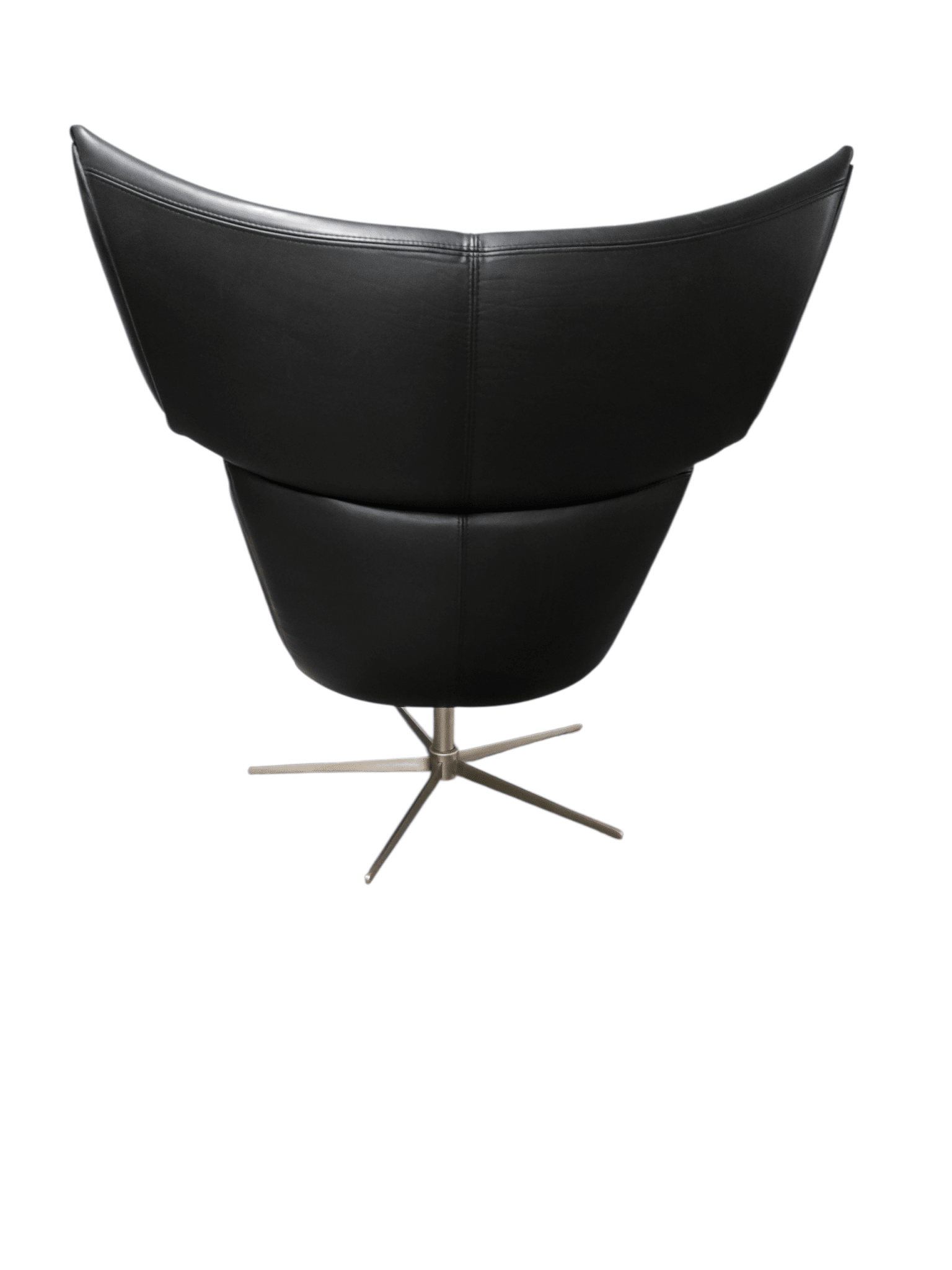 Black BoConcept Imola Swivel Chair & Footstool Salvador Leather Henrik Pederson - Opulent Seating