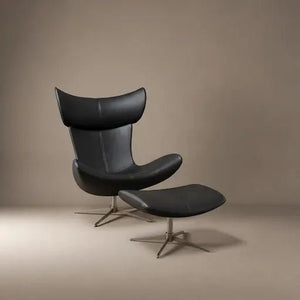 Black BoConcept Imola Swivel Chair & Footstool Salvador Leather Henrik Pederson
