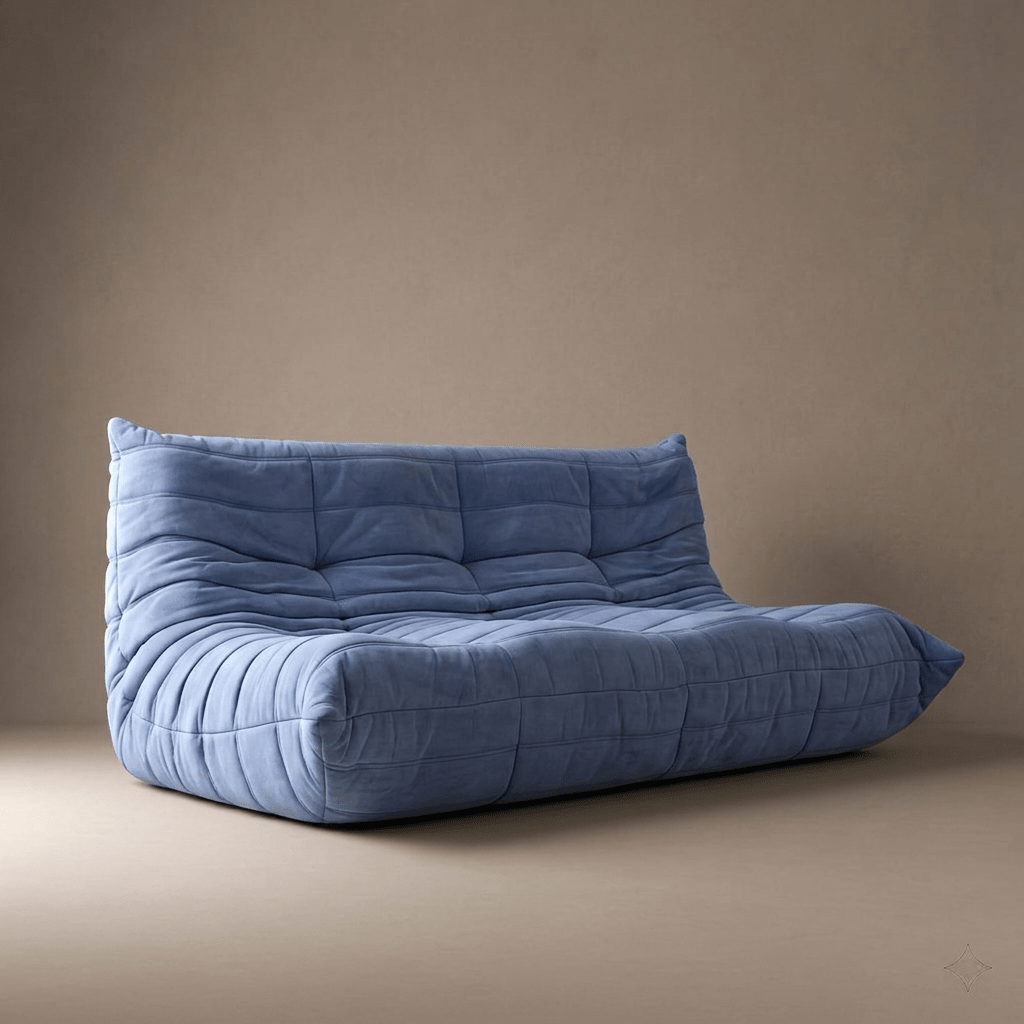Blue Ligne Roset Alcantara Three Seater Togo Sofa - Opulent Seating