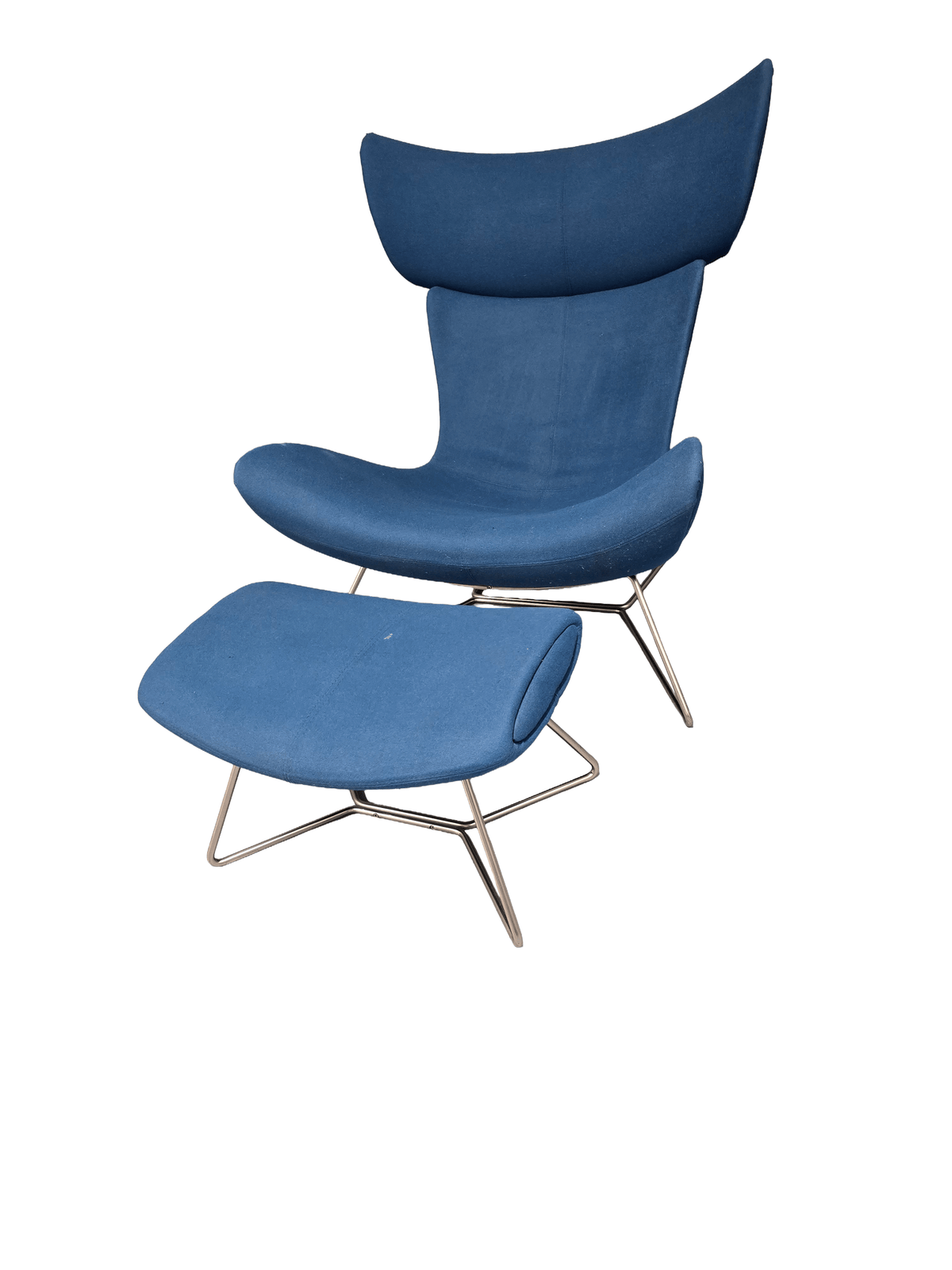 BoConcept Imola Blue Lounge Chair & Footstool Set - Opulent Seating
