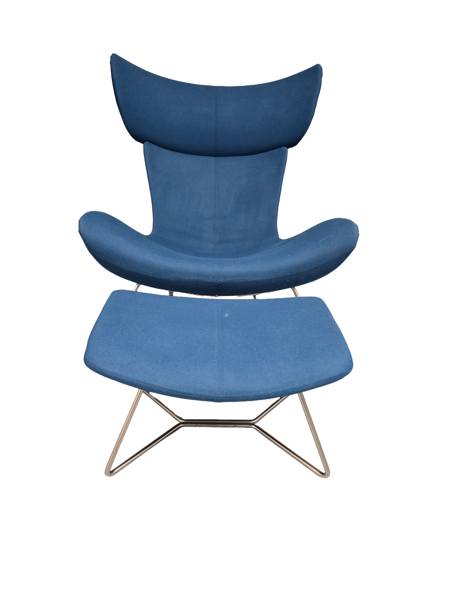 BoConcept Imola Blue Lounge Chair & Footstool Set - Opulent Seating
