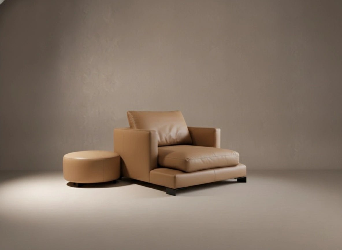 Camerich Leather Lazytime Armchair and Footstool - Opulent Seating