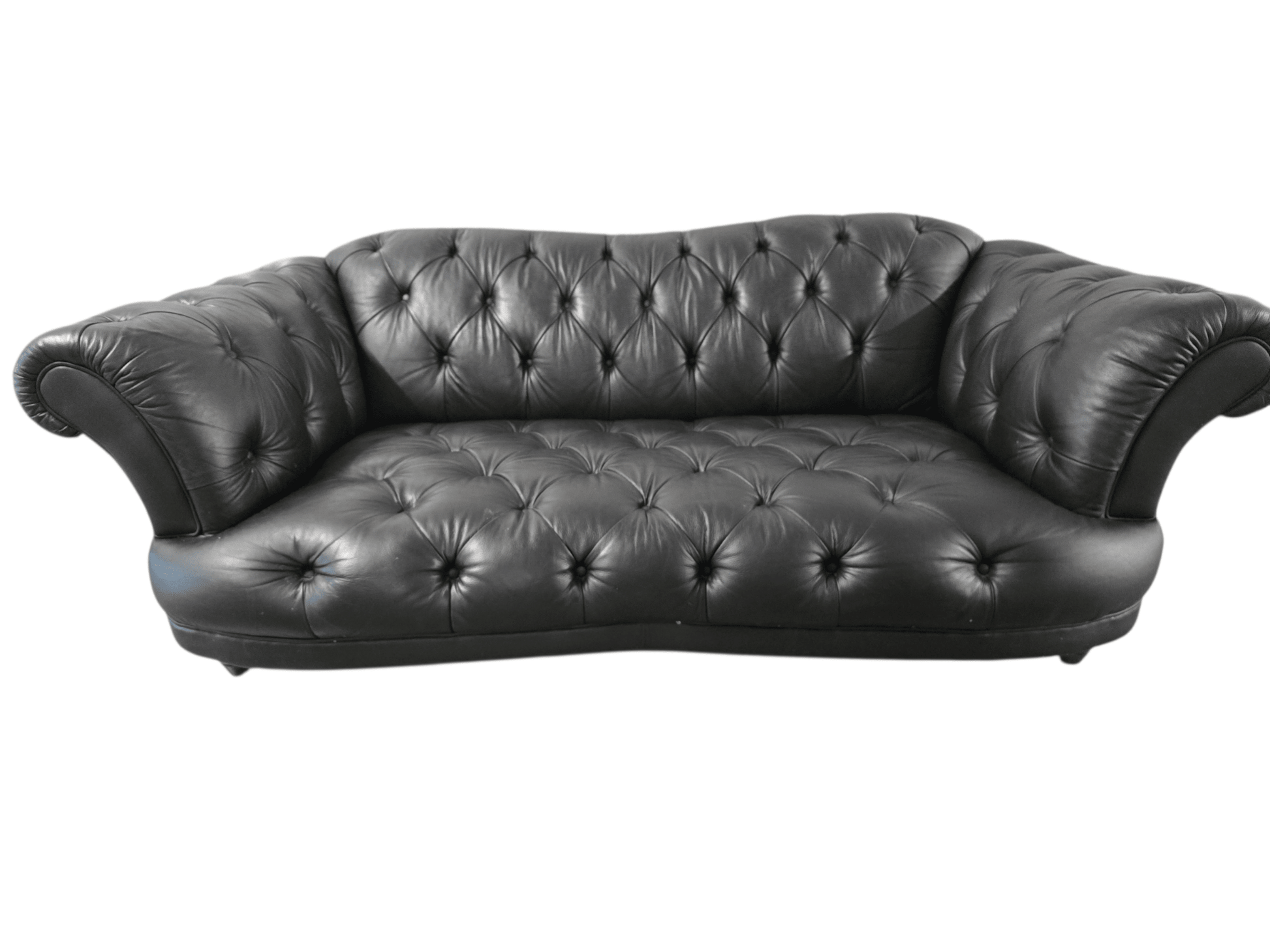 Classic Chesterfield 'Oskar' Leather Sofa Suite | 4 - Seater & 3 - Seater | Midnight Black - Opulent Seating