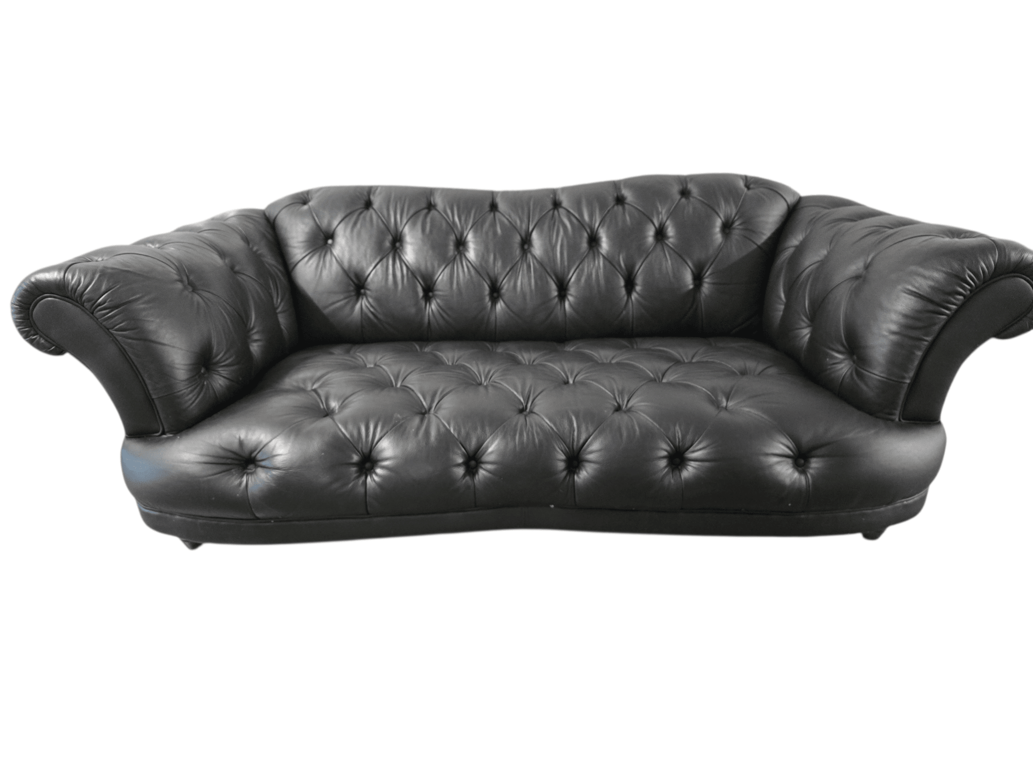 Classic Chesterfield 'Oskar' Leather Sofa Suite | 4 - Seater & 3 - Seater | Midnight Black - Opulent Seating