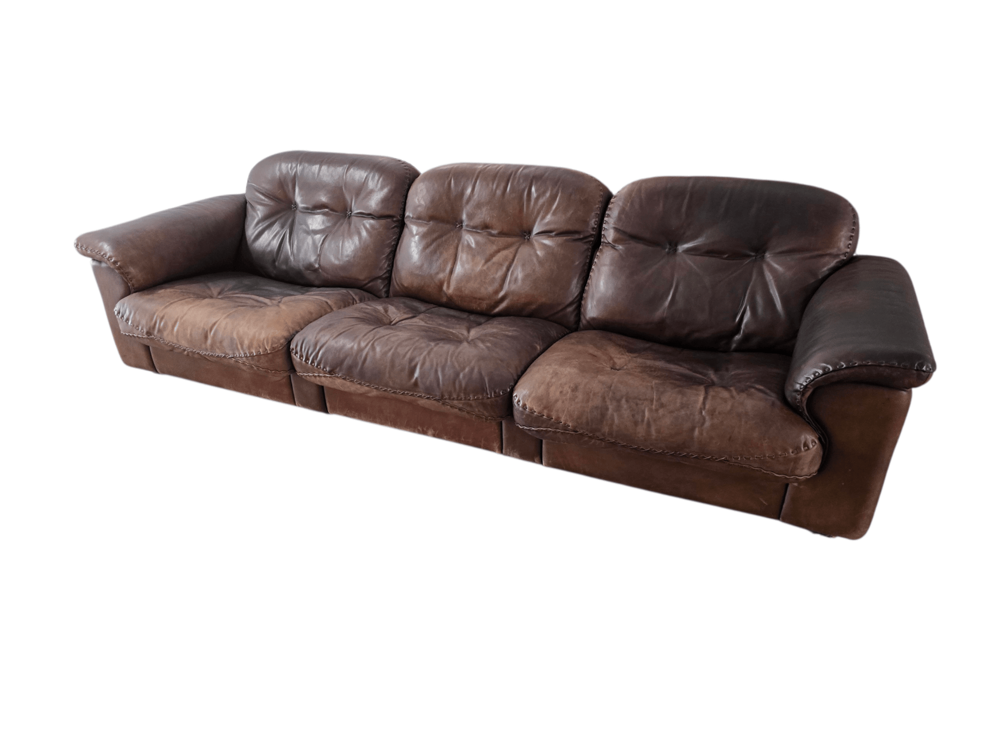 De Sede DS - 101 Three Seater Leather Brown Vintage Recliner Sofa - Opulent Seating