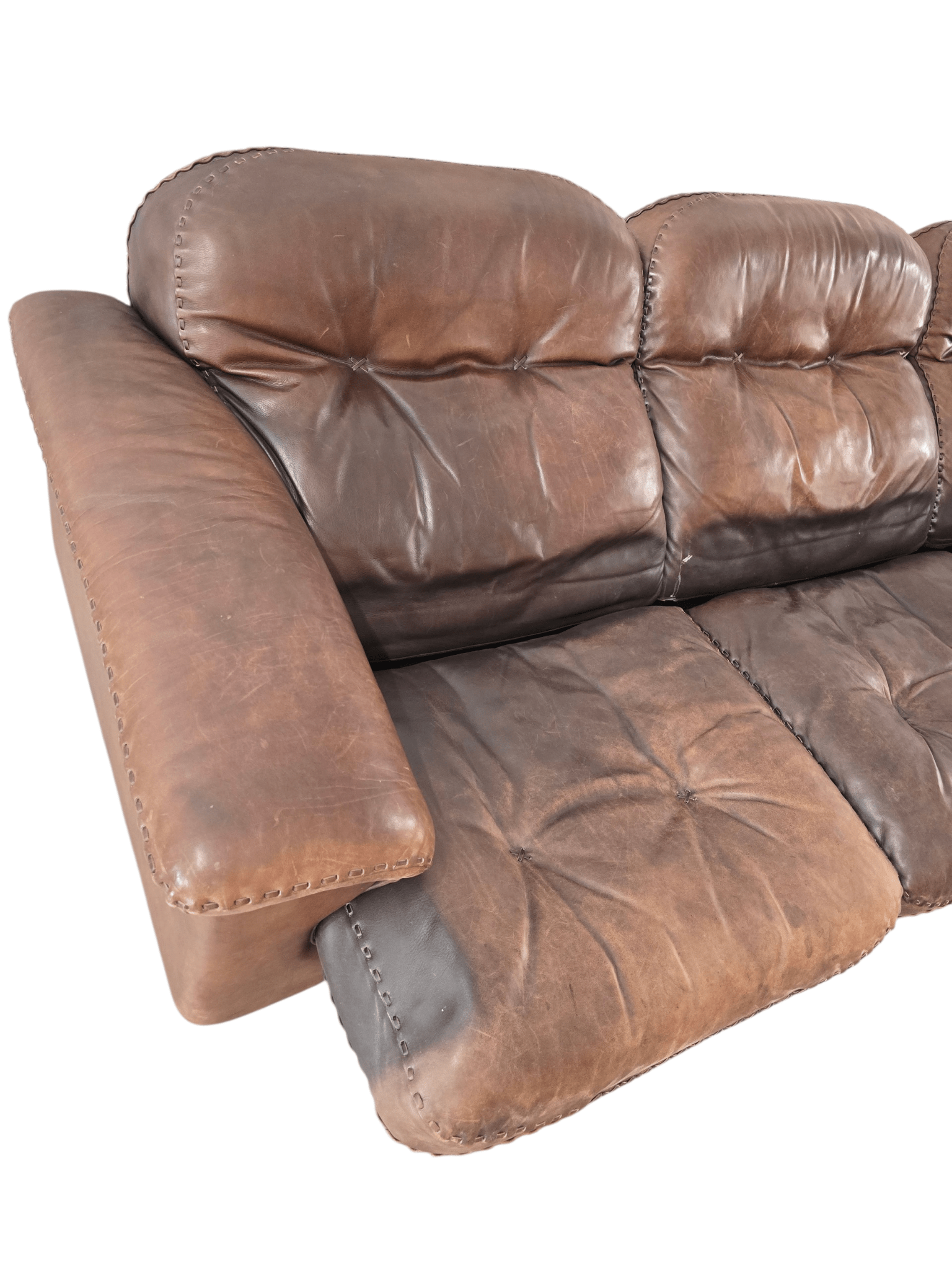 De Sede DS - 101 Three Seater Leather Brown Vintage Recliner Sofa - Opulent Seating