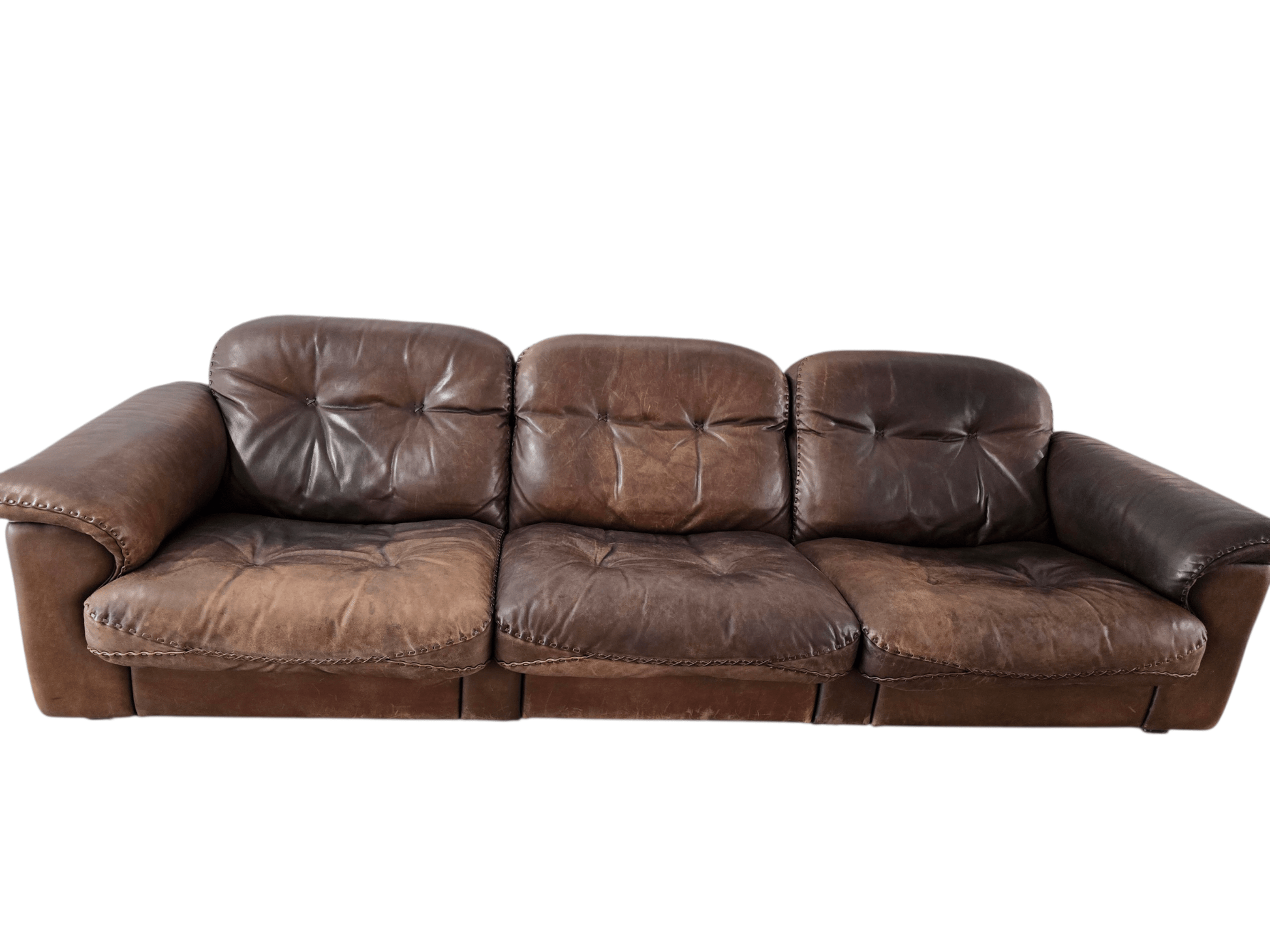 De Sede DS - 101 Three Seater Leather Brown Vintage Recliner Sofa - Opulent Seating