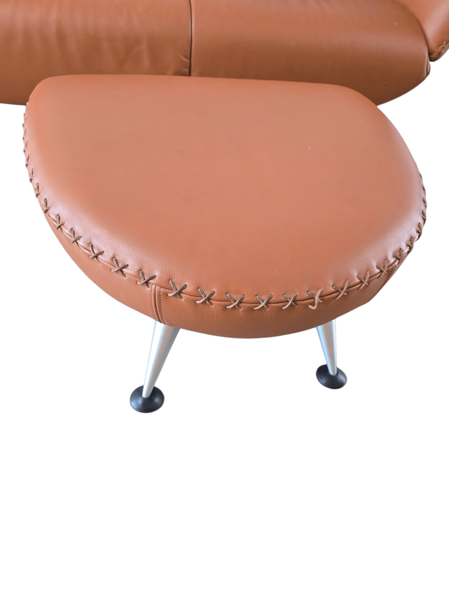 De Sede DS - 102 Compact Two Seater Sofa & Matching Footstool | Cognac Leather - Opulent Seating