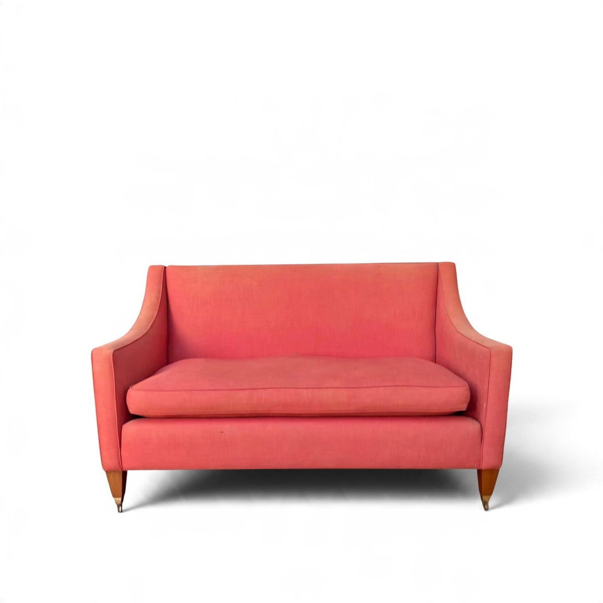 George Smith Two-Seater Georgian Linen Sofa in Red - Opulent Seating