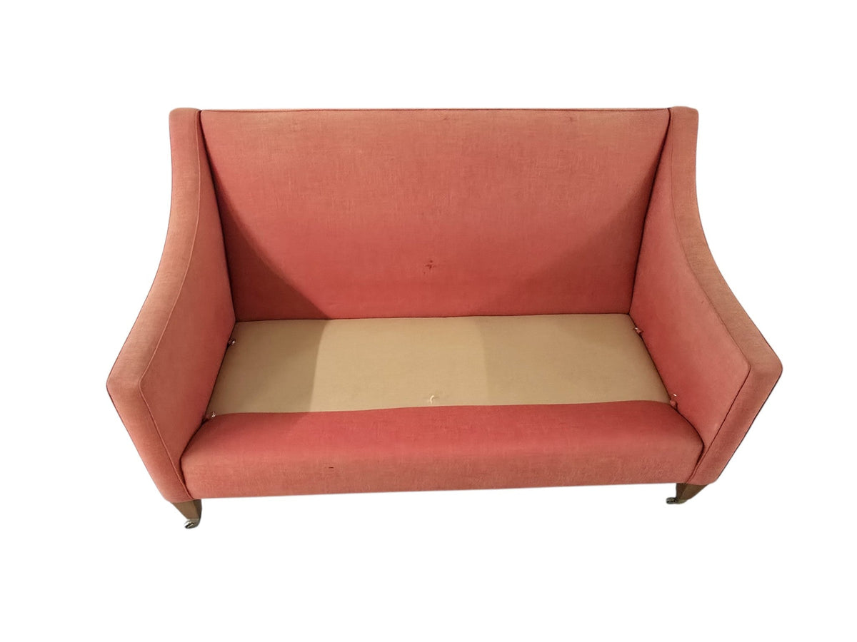 George Smith Two-Seater Georgian Linen Sofa in Red - Opulent Seating