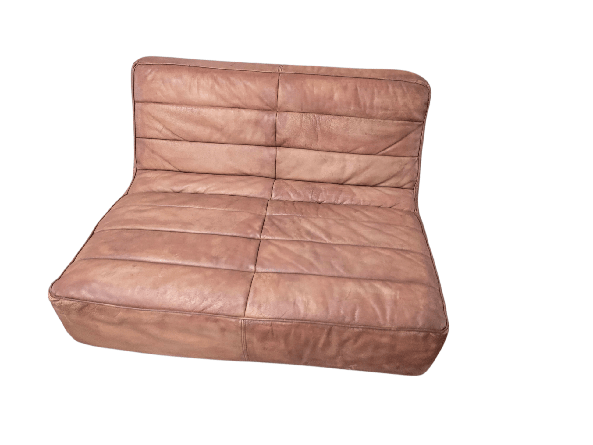 Halo Timothy Oulton Shabby Leather Two Seater Sofa Set Professionally Restored - Opulent Seating