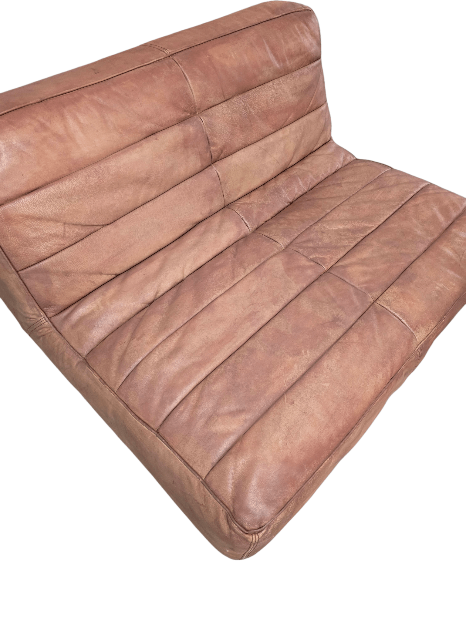 Halo Timothy Oulton Shabby Leather Two Seater Sofa Set Professionally Restored - Opulent Seating