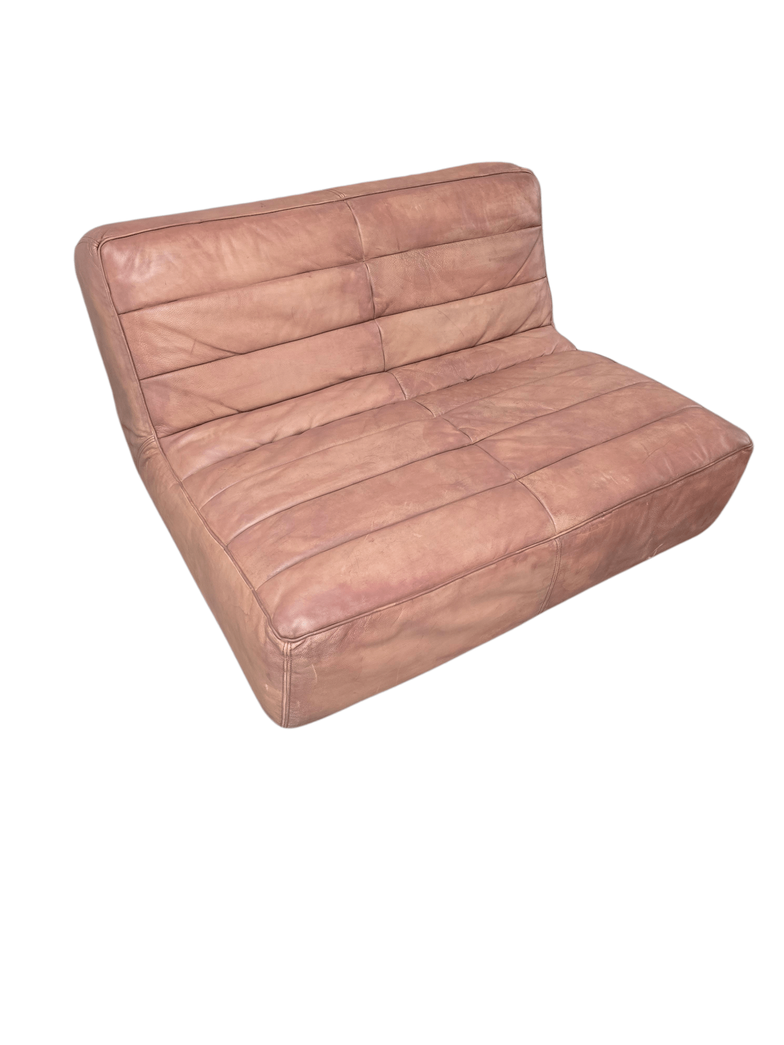 Halo Timothy Oulton Shabby Leather Two Seater Sofa Set Professionally Restored - Opulent Seating