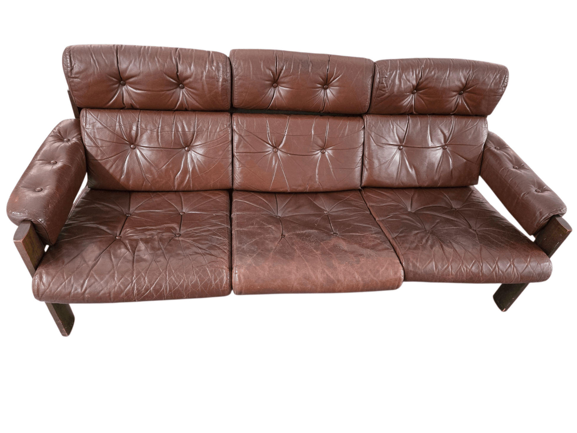 Iconic Ekornes 'Amigo' 3-Seater Sofa & Footstool – Rich Brown Leather - Opulent Seating