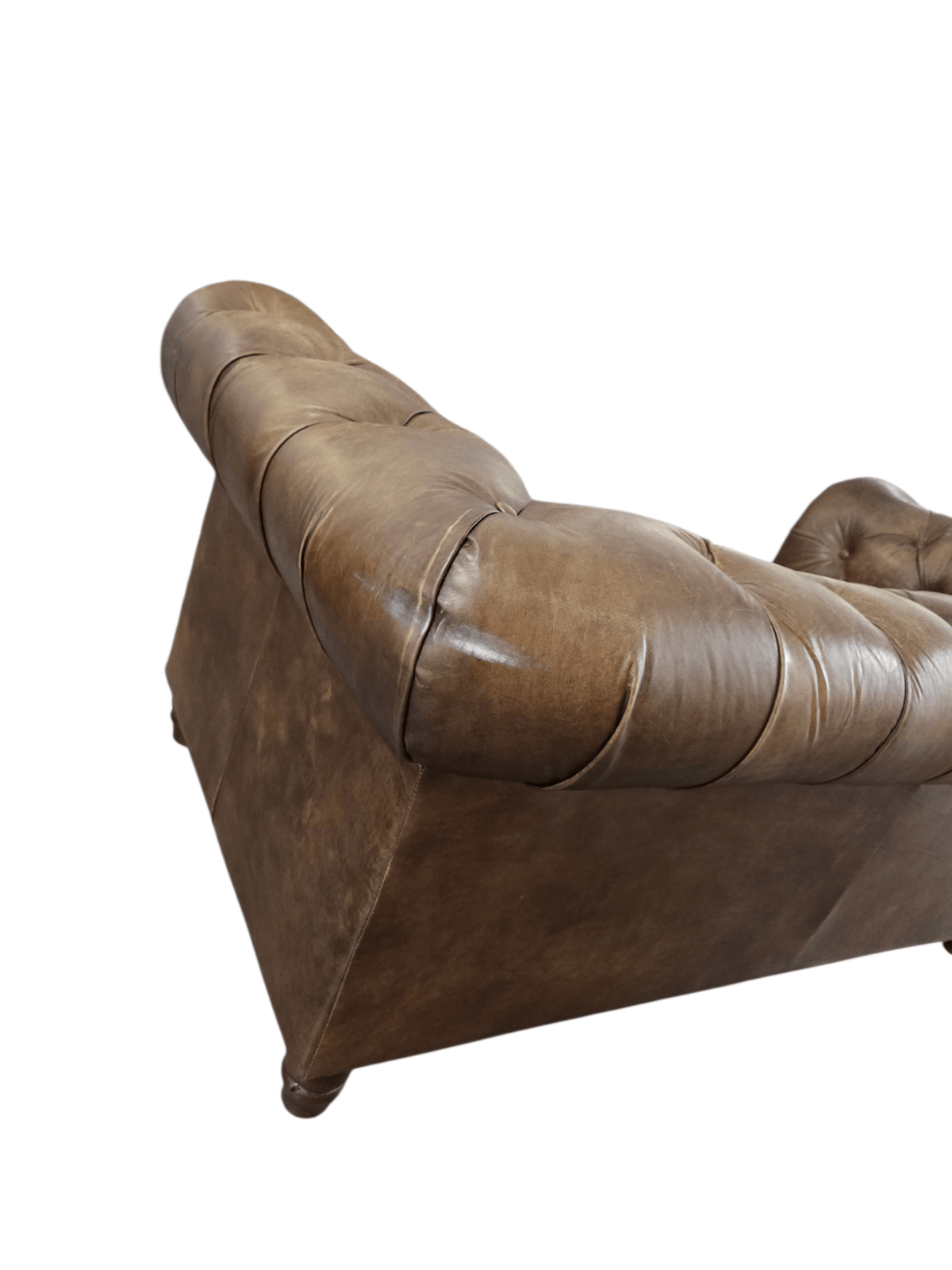 John Lewis Earle Two Seater Tan Brown Leather Halo Sofa - Opulent Seating