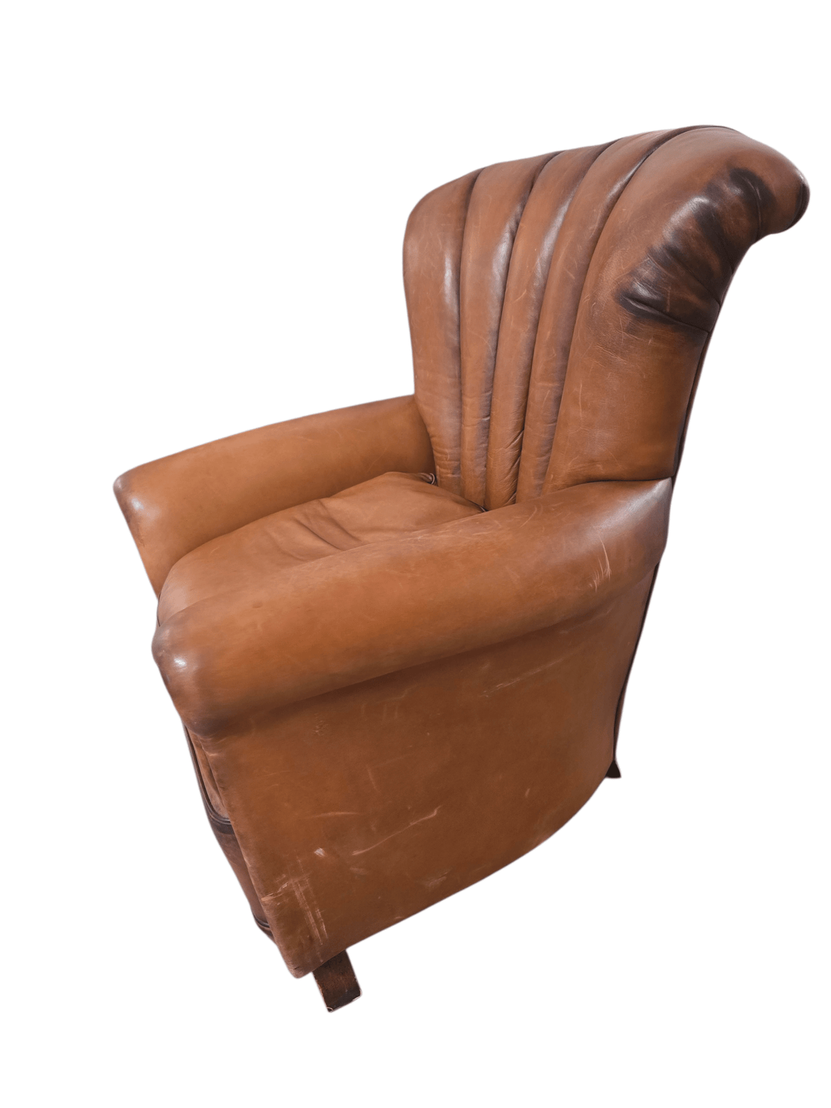 John Lewis Leather Ella Brown Tetrad Armchair - Opulent Seating