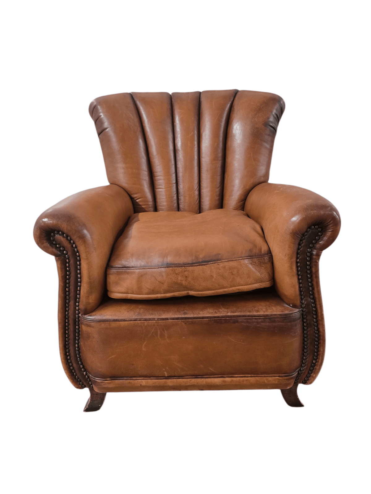 John Lewis Leather Ella Brown Tetrad Armchair - Opulent Seating