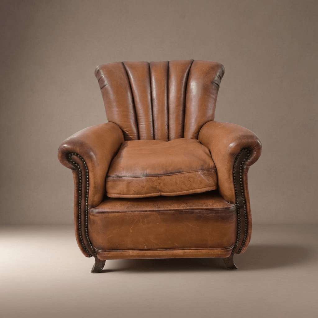 John Lewis Leather Ella Brown Tetrad Armchair - Opulent Seating