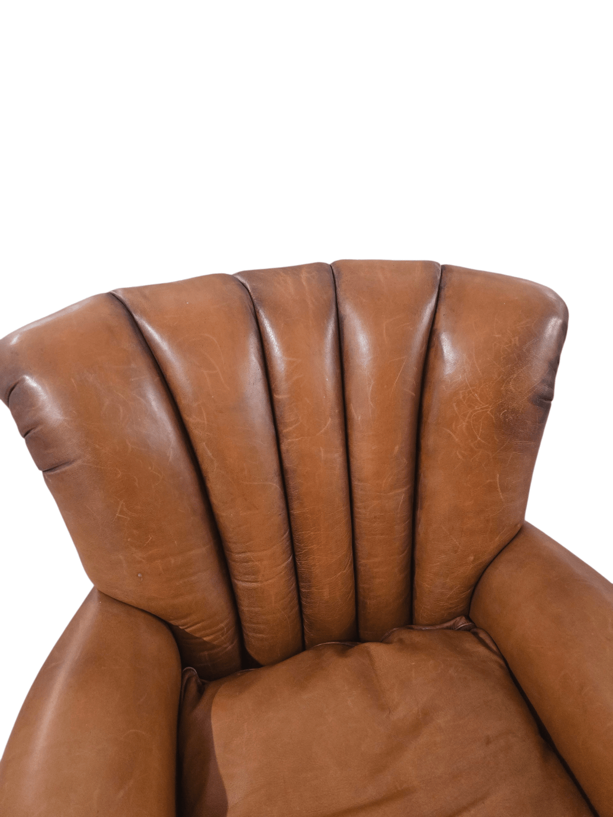 John Lewis Leather Ella Brown Tetrad Armchair - Opulent Seating