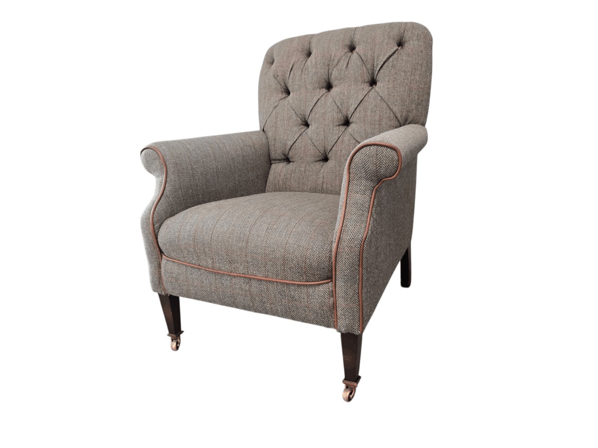 John Lewis Tetrad Flynn II Armchair in Willow Herringbone Harris Tweed - Opulent Seating