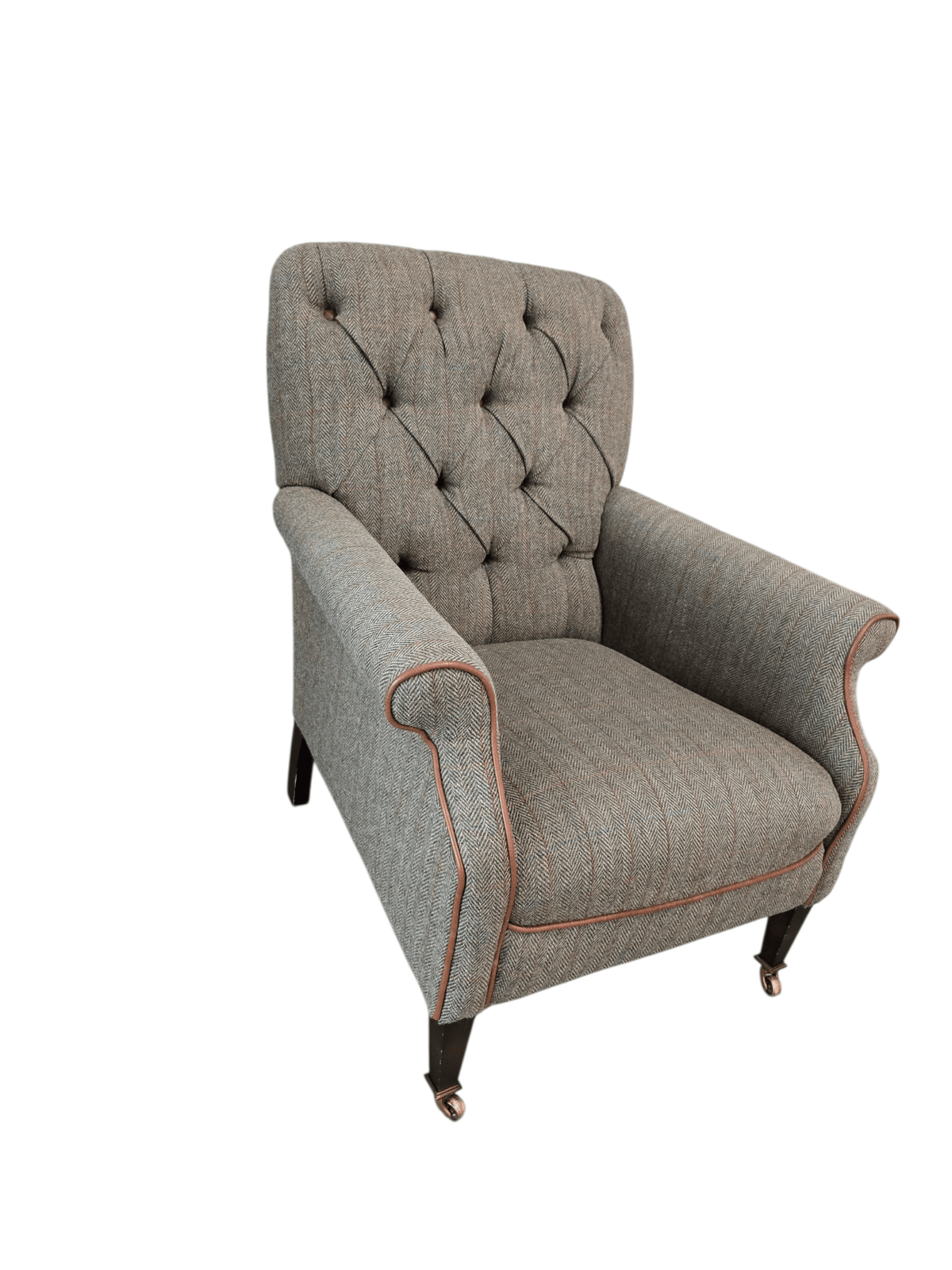 John Lewis Tetrad Flynn II Armchair in Willow Herringbone Harris Tweed - Opulent Seating