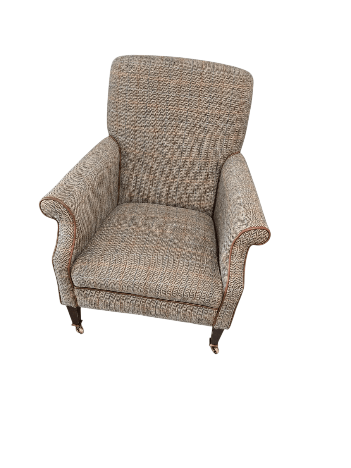 John Lewis Tetrad Harris Tweed Bowmore Armchair Bracken Herringbone - Opulent Seating