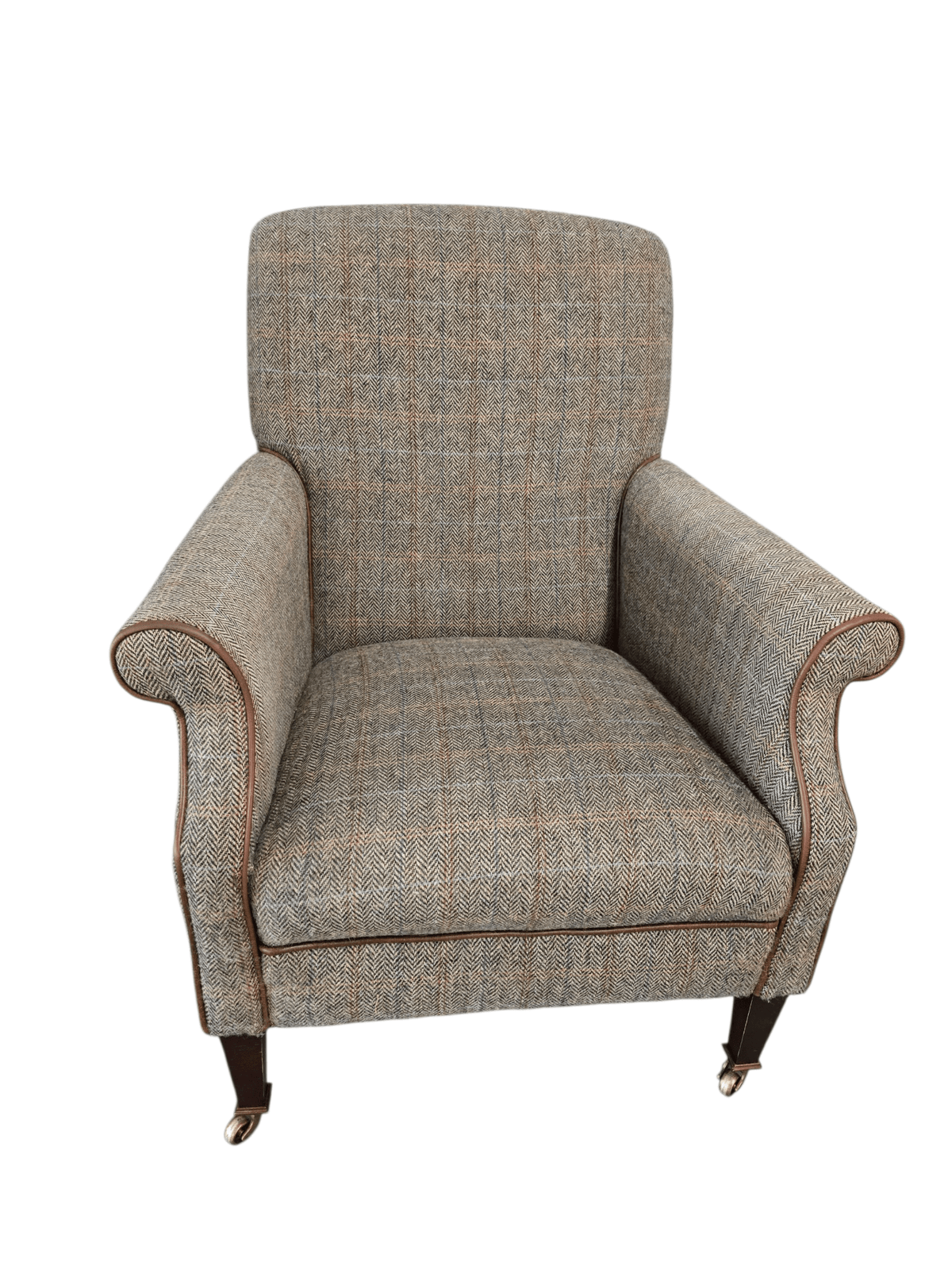 John Lewis Tetrad Harris Tweed Bowmore Armchair Bracken Herringbone - Opulent Seating
