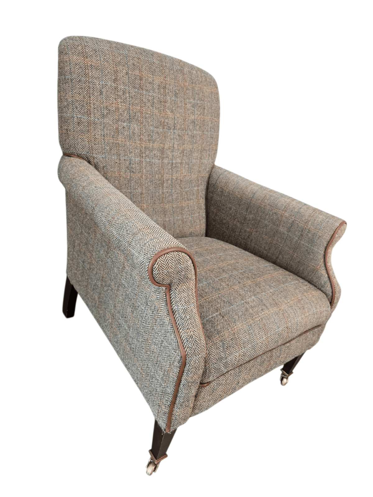John Lewis Tetrad Harris Tweed Bowmore Armchair Bracken Herringbone - Opulent Seating