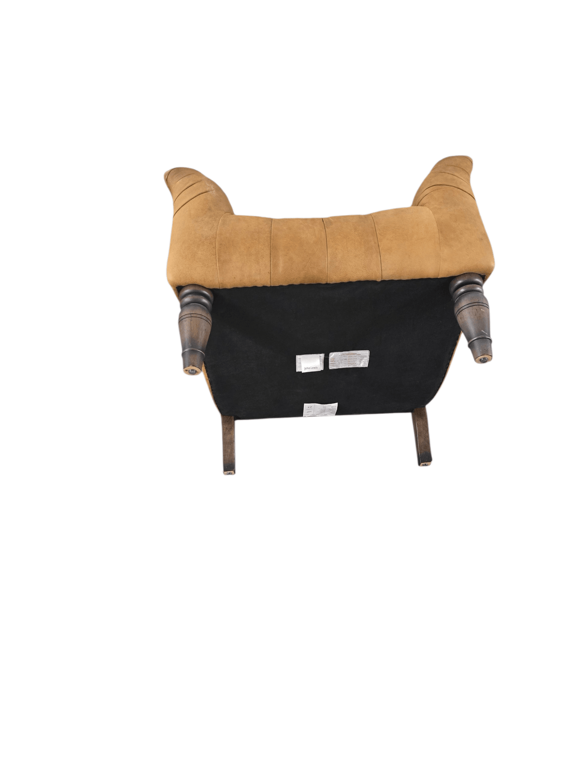 John Lewis Tetrad Leather Brown Skittle Armchair - Opulent Seating