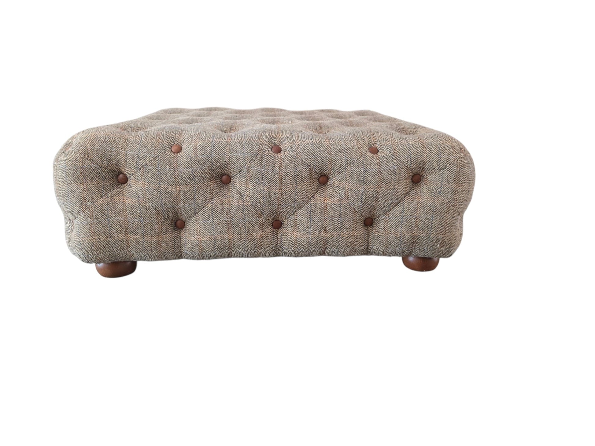 Large Harris Tweed Rydan 'Bernie' Full Cube Footstool - Opulent Seating