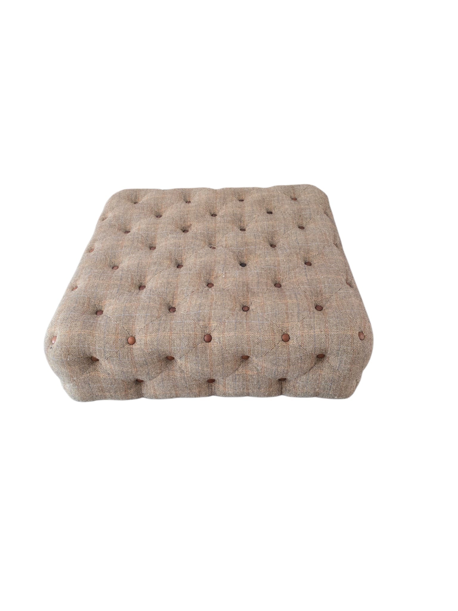 Large Harris Tweed Rydan 'Bernie' Full Cube Footstool - Opulent Seating