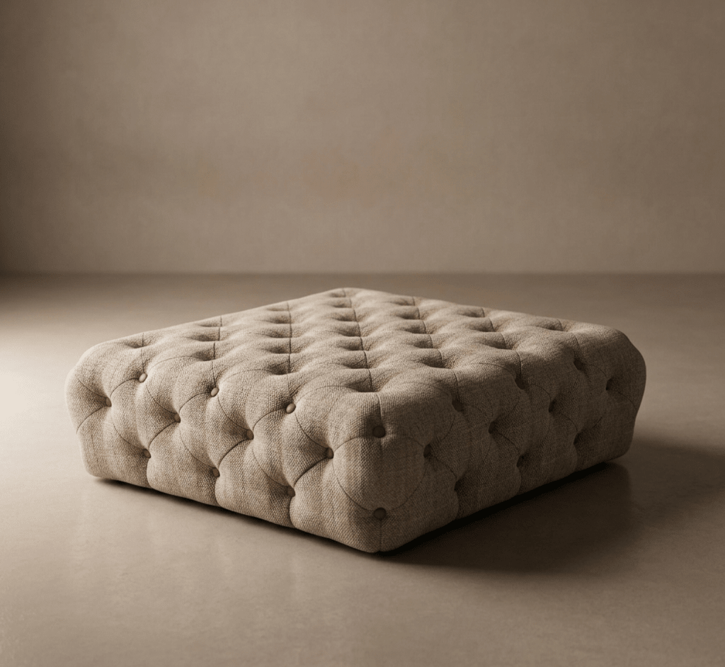 Large Harris Tweed Rydan 'Bernie' Full Cube Footstool - Opulent Seating