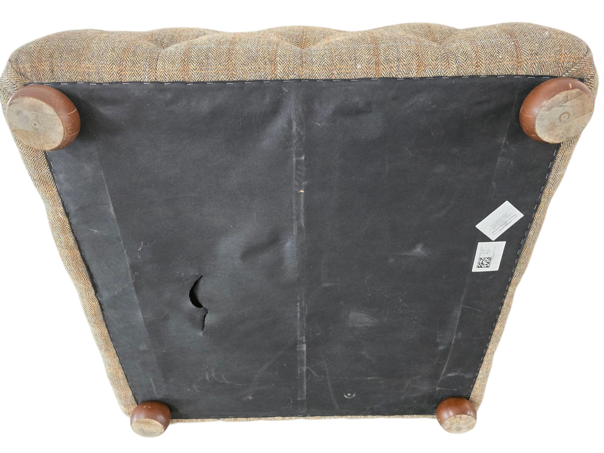 Large Harris Tweed Rydan 'Bernie' Full Cube Footstool - Opulent Seating