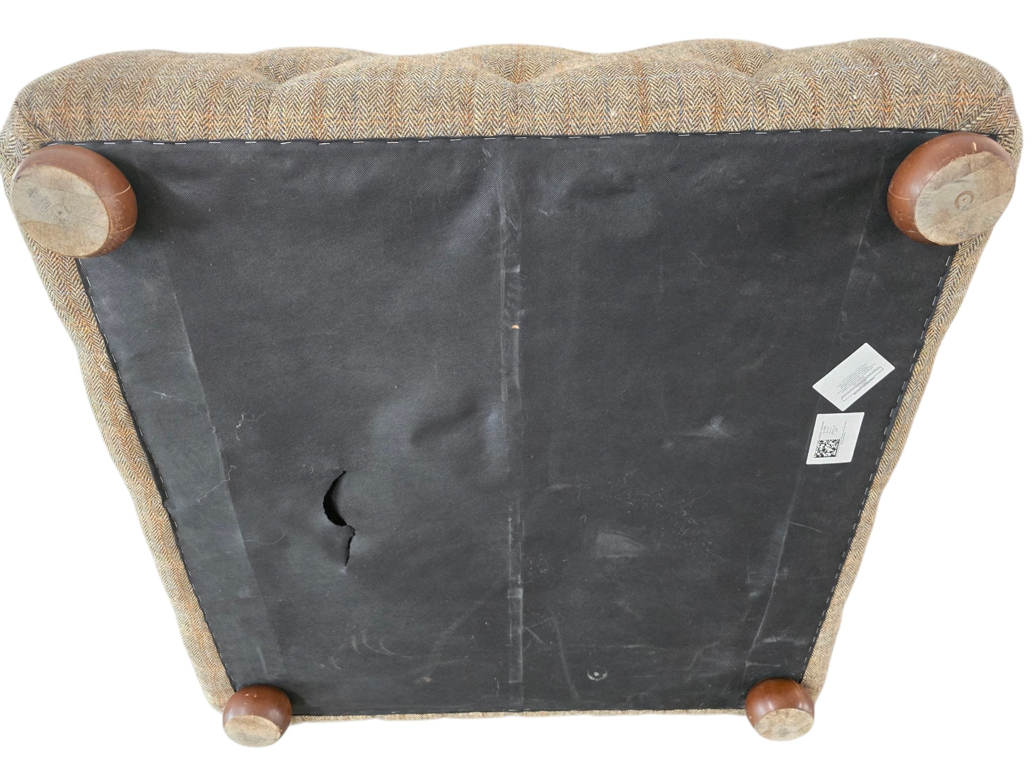 Large Harris Tweed Rydan 'Bernie' Full Cube Footstool - Opulent Seating