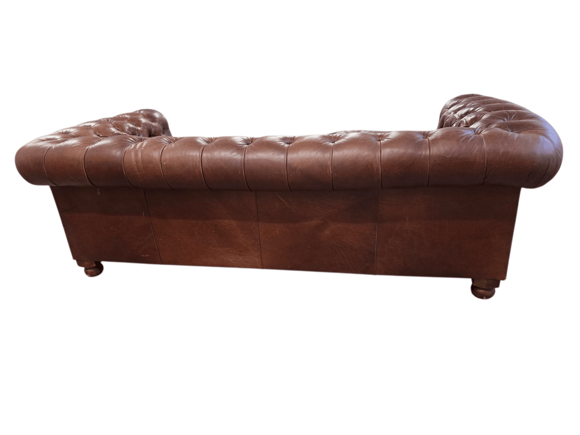 Laura Ashley Leather Rochester Three Seater Brown Sofa - Opulent Seating