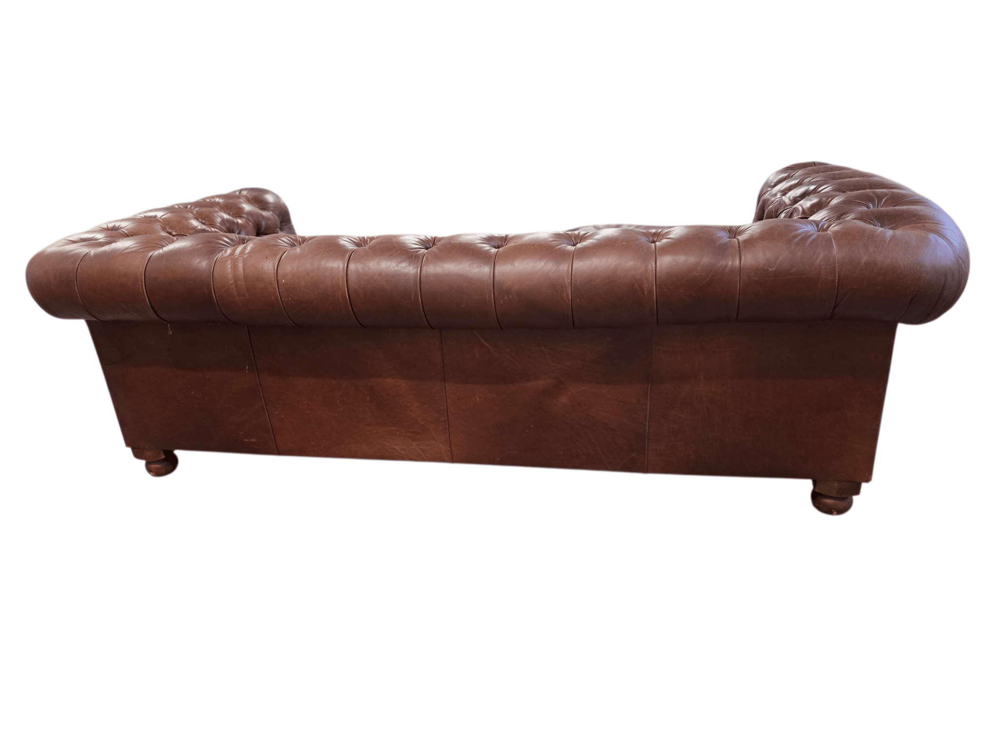 Laura Ashley Leather Rochester Three Seater Brown Sofa - Opulent Seating