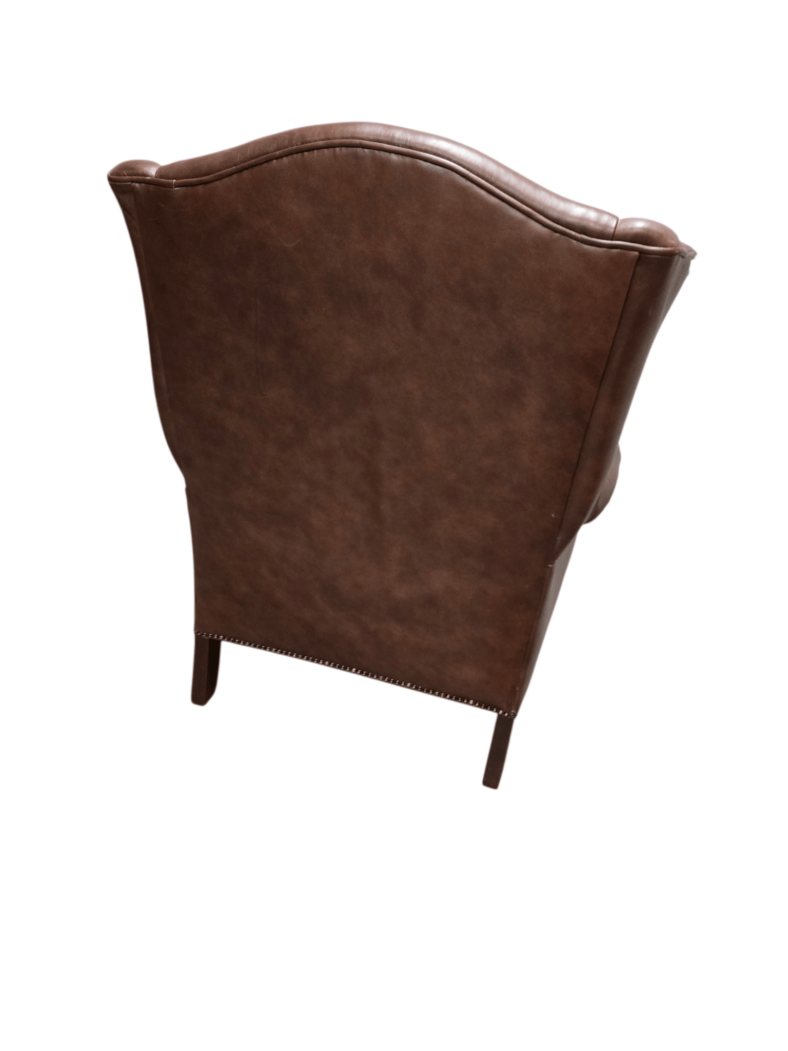 Laura Ashley Southwold Wingback Armchair in Antiqued Dark Brown Leather - Opulent Seating