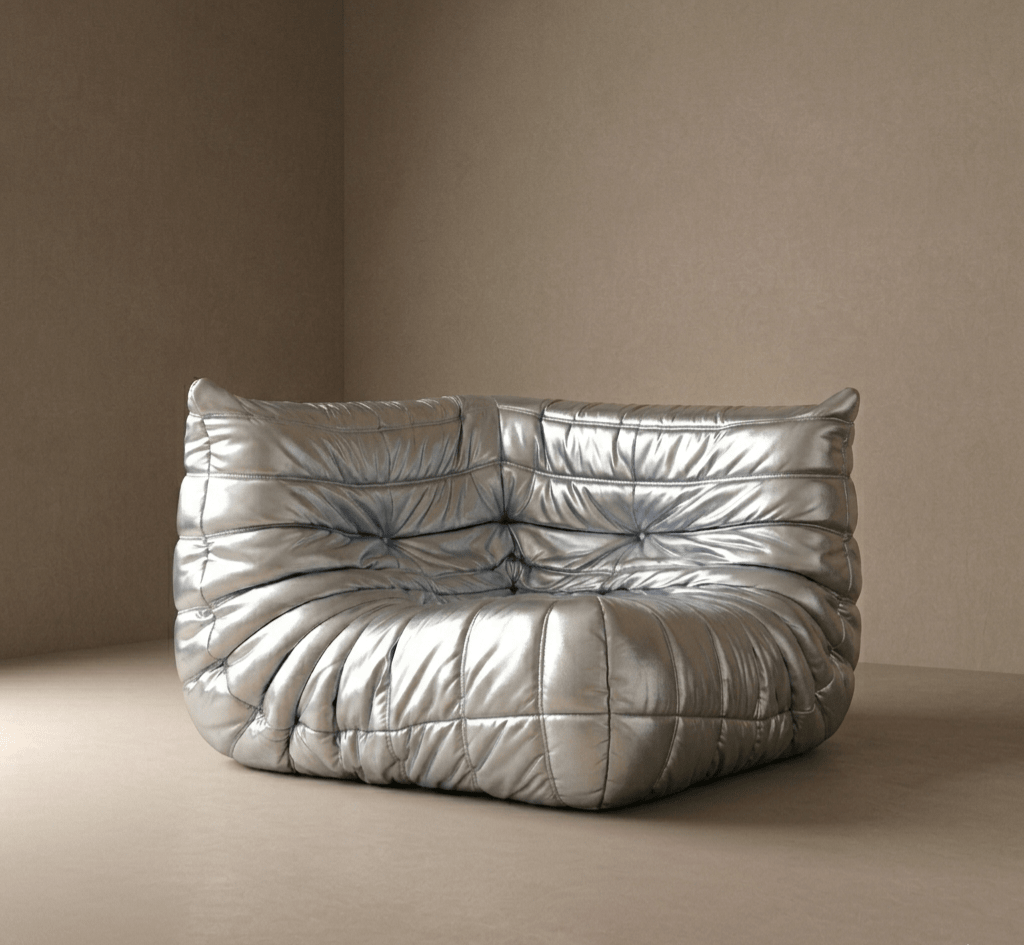 Ligne Roset Corner Togo Rare Original Silver Sofa - Opulent Seating