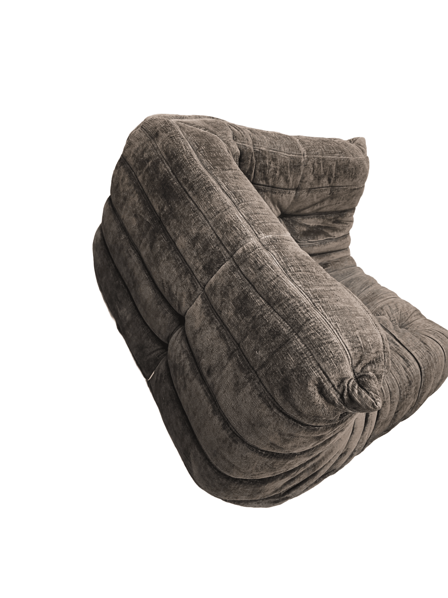 Ligne Roset Dark Grey Corner Togo Sofa Chenille - Opulent Seating