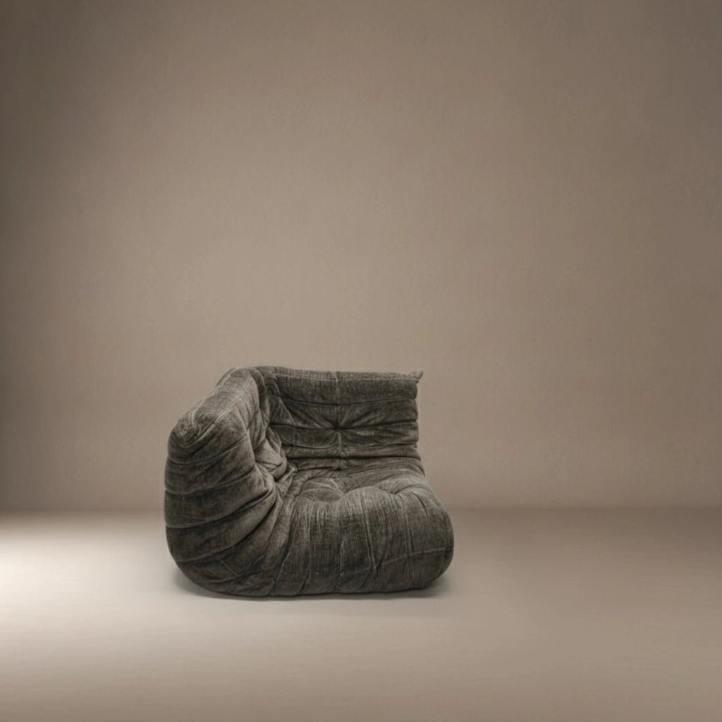Ligne Roset Dark Grey Corner Togo Sofa Chenille - Opulent Seating
