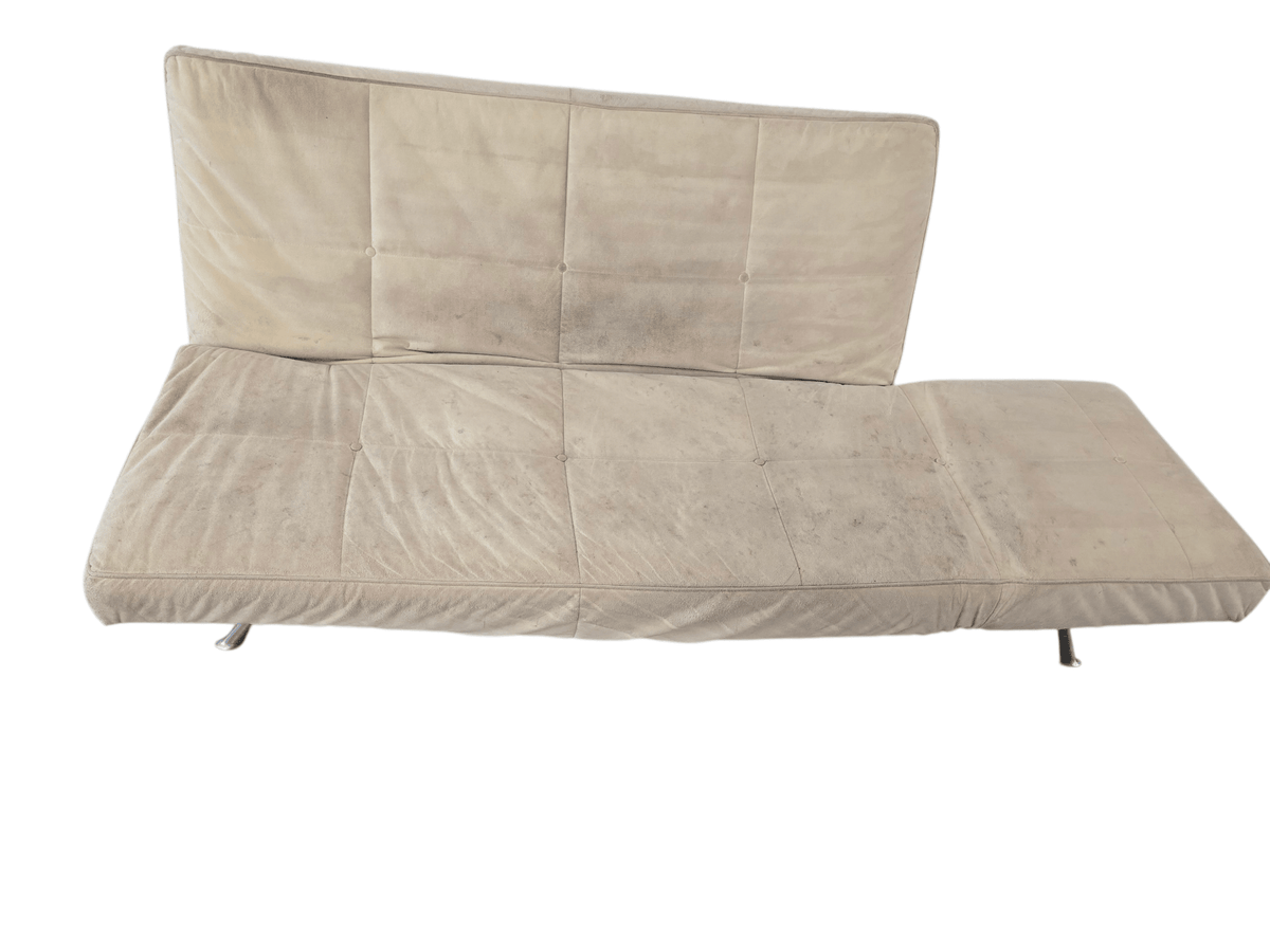 Ligne Roset Light Beige Smala Sofa Bed Alcantara & Large Footstool - Opulent Seating