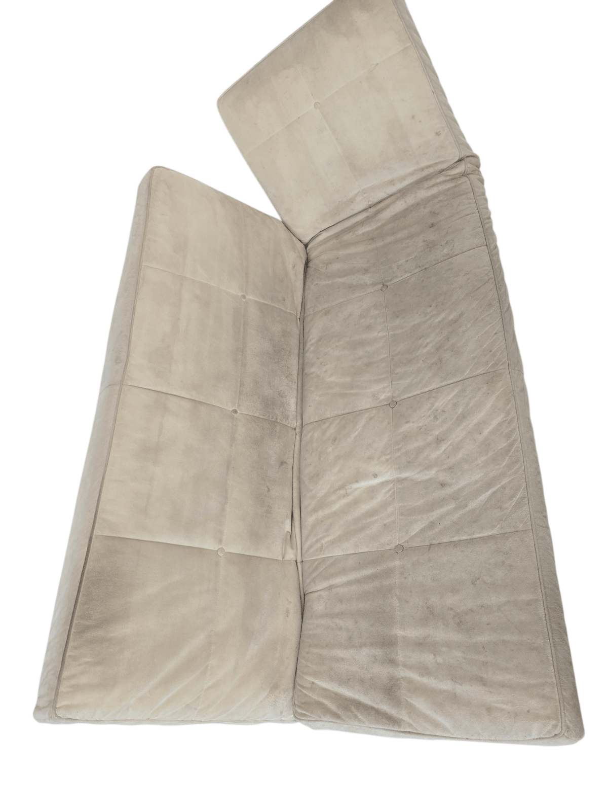 Ligne Roset Light Beige Smala Sofa Bed Alcantara & Large Footstool - Opulent Seating