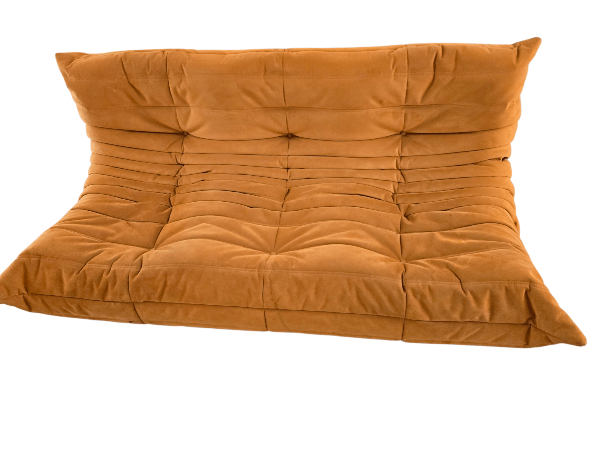 Ligne Roset Orange Three Seater Alcantara Togo Sofa - Opulent Seating