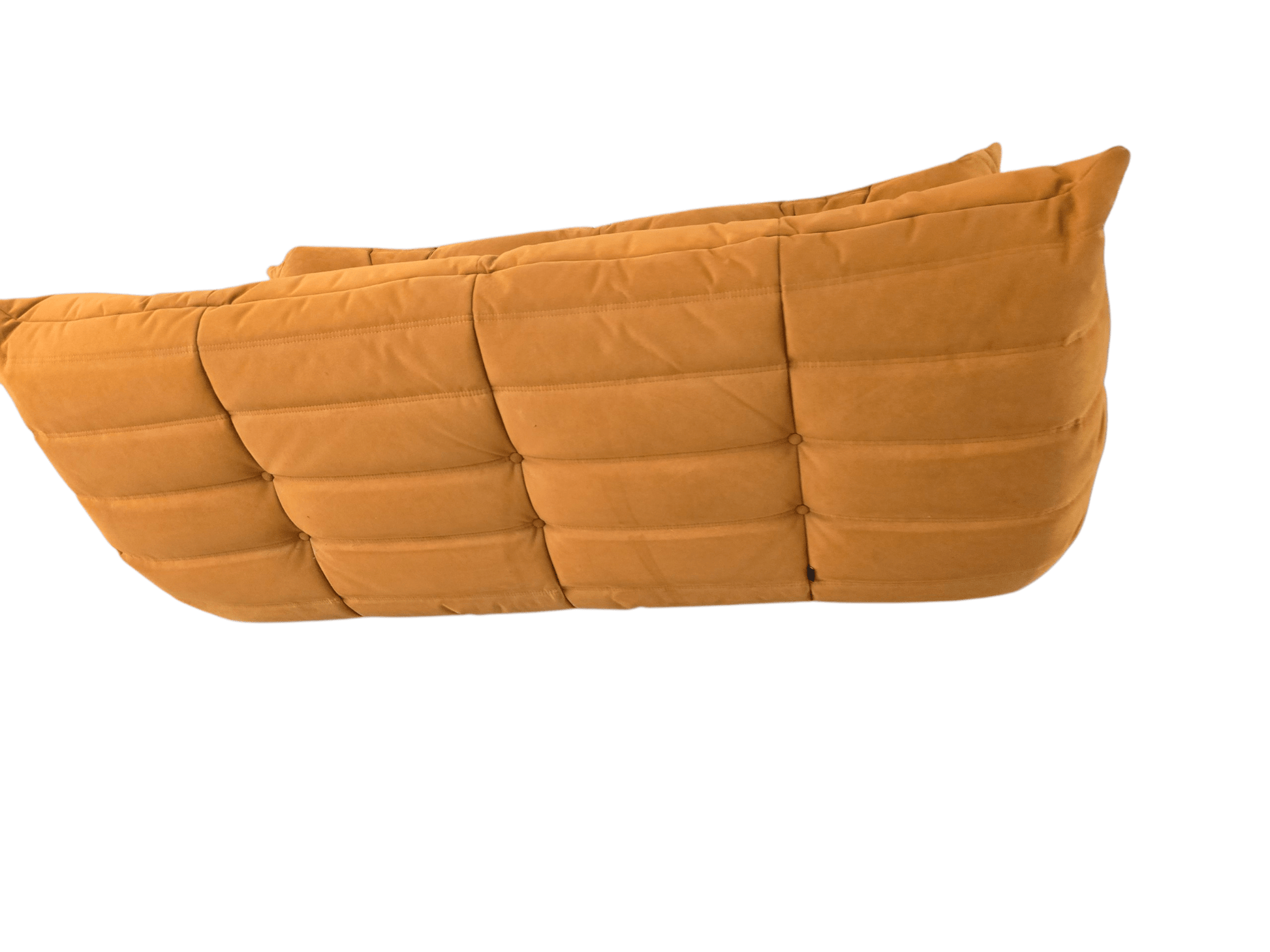 Ligne Roset Orange Three Seater Alcantara Togo Sofa - Opulent Seating